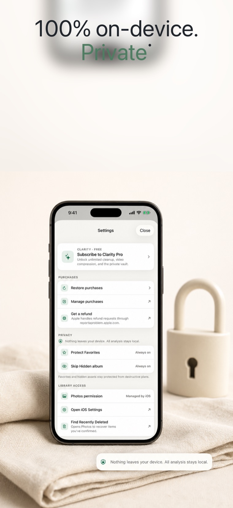 Clarity screen