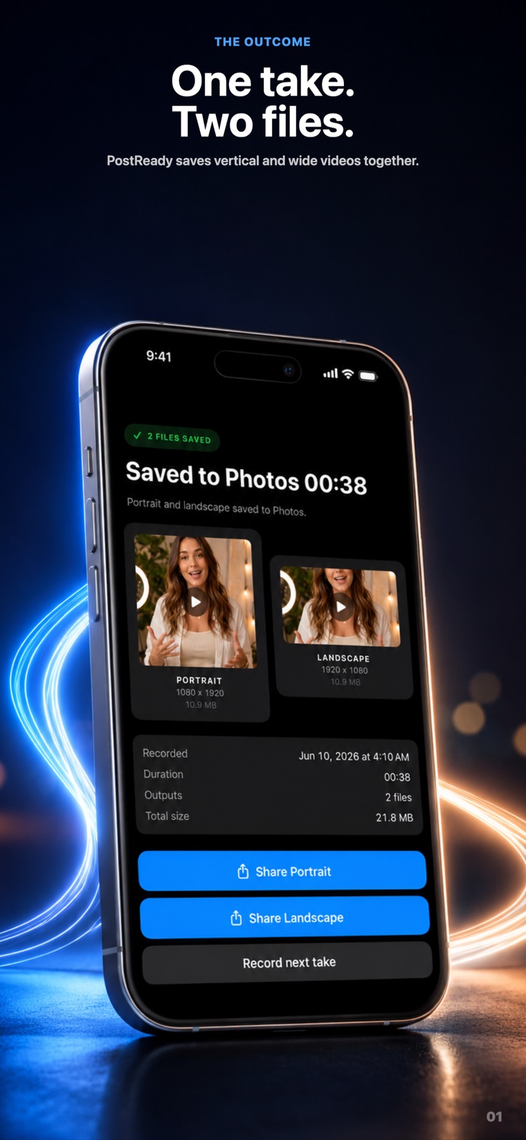 PostReady Dual Recorder Camera app screen