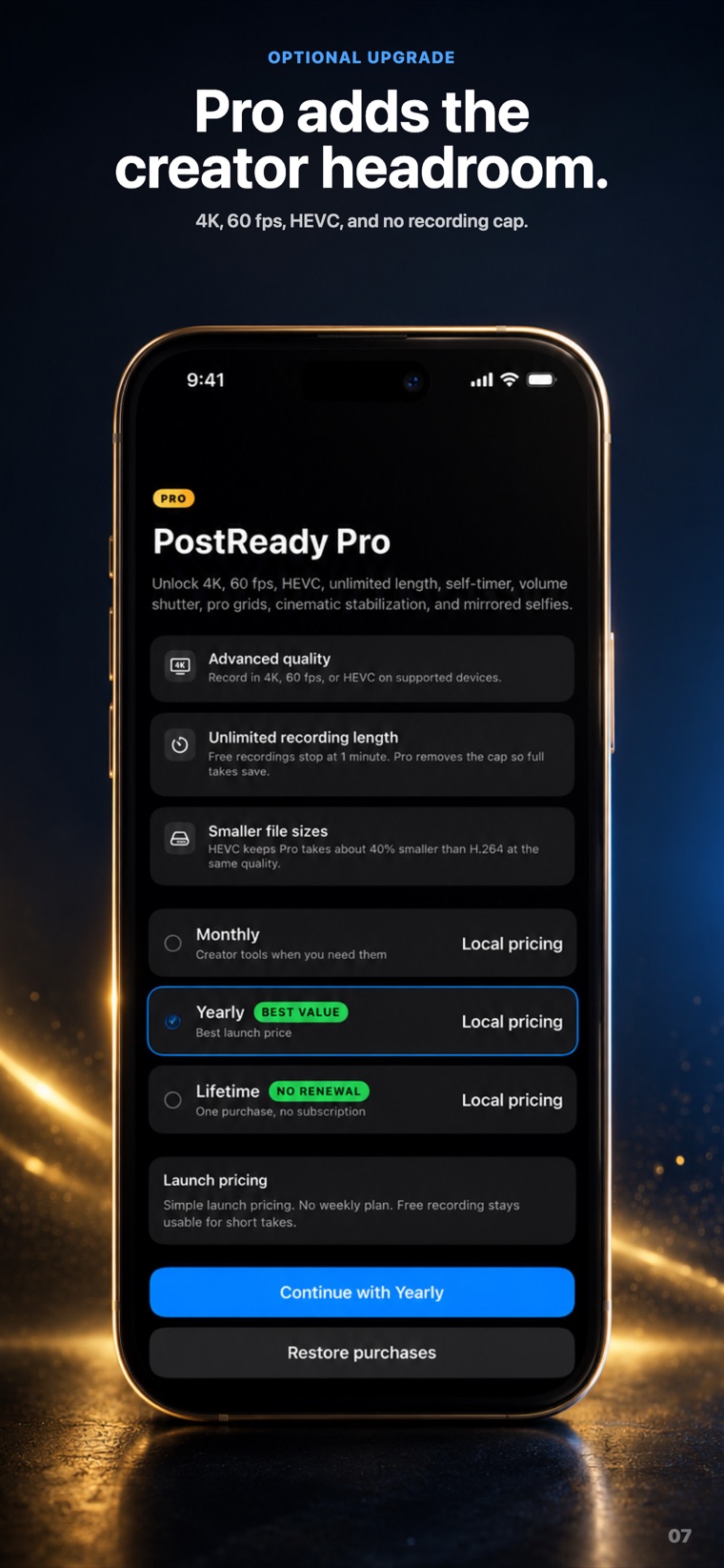 PostReady Dual Recorder Camera screen
